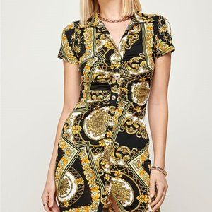 Gold & Black Paisley Shirtdress *ITEMS ARE NEW, FROM MY CLOSED BOUTIQUE* #9229